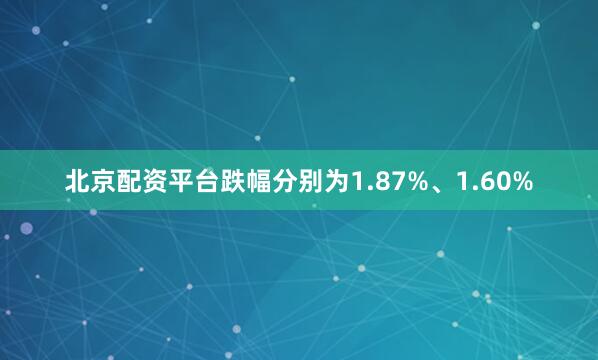 北京配资平台跌幅分别为1.87%、1.60%