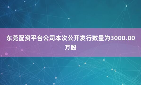 东莞配资平台公司本次公开发行数量为3000.00万股